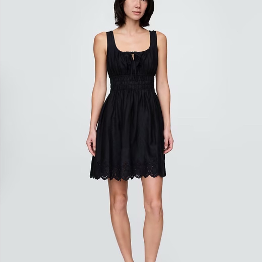 GAP Elegant Black Linen Mini Dress